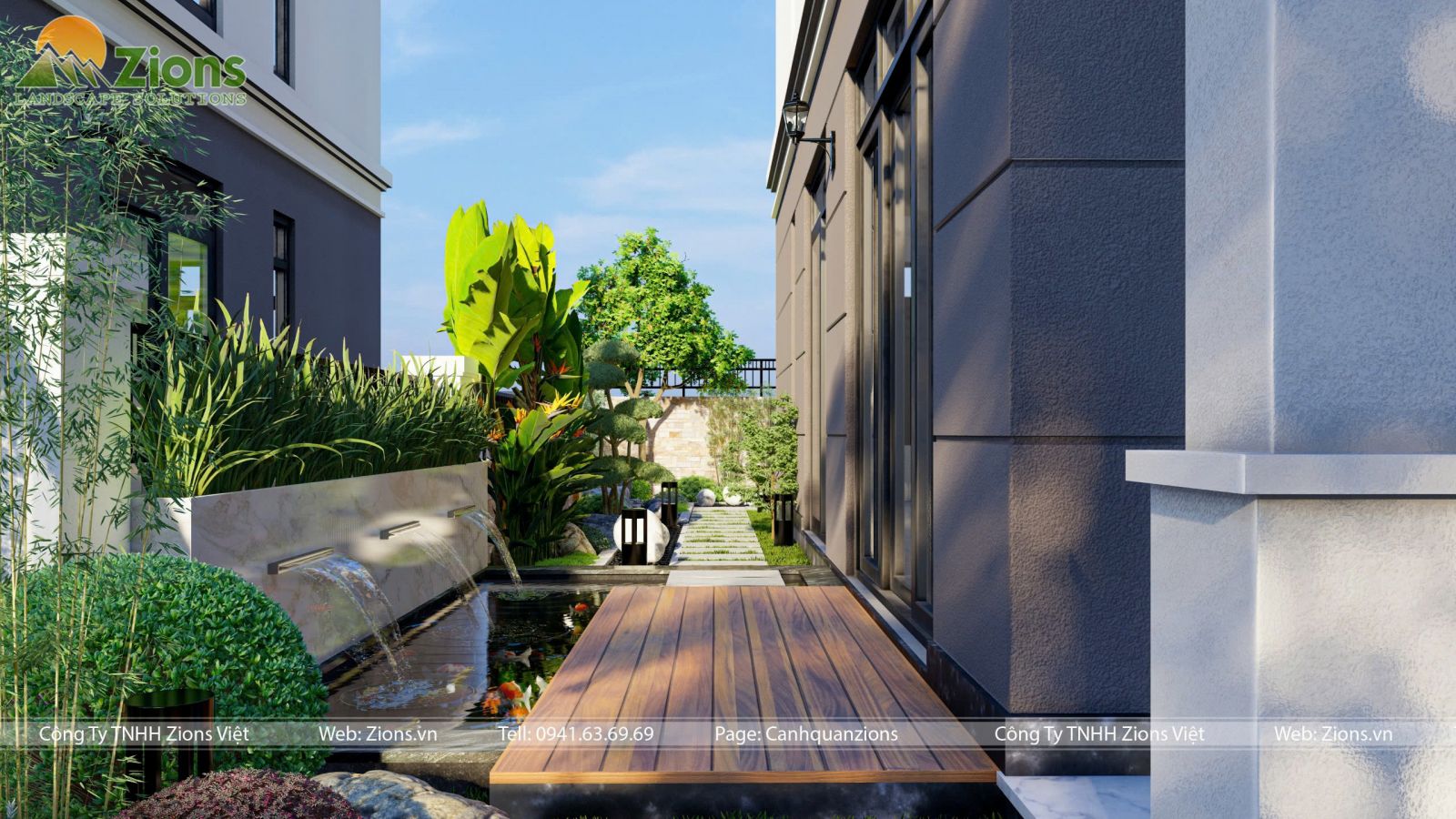 Thiết kế sân vườn nhiệt đới tại Zeitgeist Nhà Bè - Zions Landscape